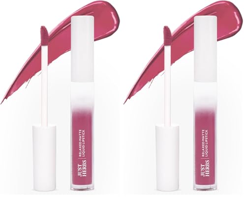 Image of Just Herbs Relaxed Matte Liquid Lipstick Lip colour for Women, Nourishing & Long Lasting Lipsticks 4 ml (Rosy Mauve) (Pack of 2)