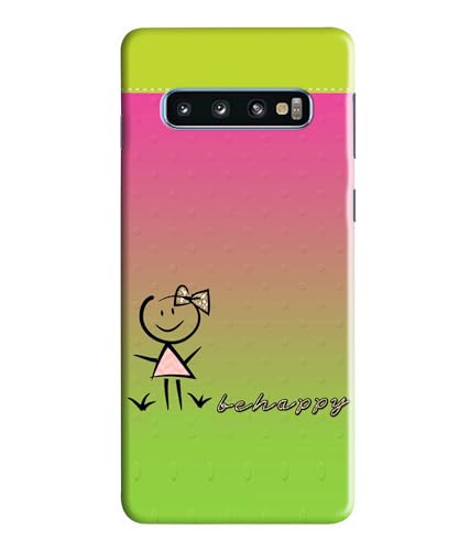 Image of Be Happy Printed Hard Back Case Cover Compatible for Samsung Galaxy S10 (Multicolor) - D1664