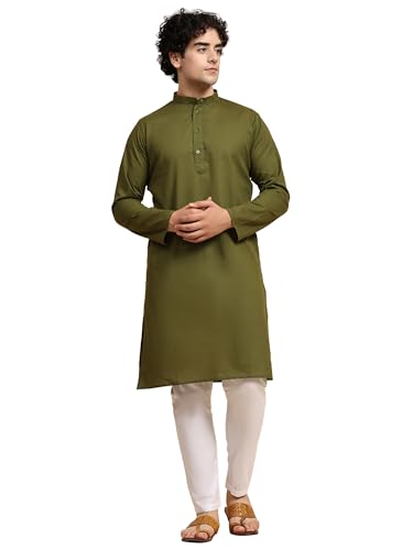 Image of SKAVIJ Men's Casual Kurta Pajama Set Regular Fit Traditional Dress Yoga Outfit