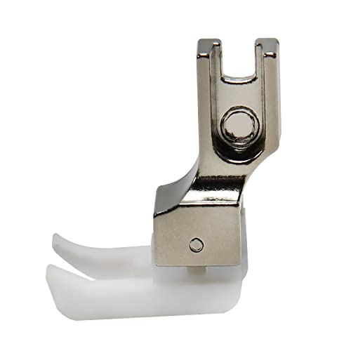 Image of Othmro #TCR Industrial Sewing Machine Presser Feet 1 /16inch Hinged Sewing Presser Foot Plastic and Steel Presser Feet with Right Guide for Single Needle Industrial Sewing Machines White Silver