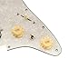 Musiclily Pro-SE ST-HH-OMHA Pre-wired Pickguard with Alnico 5 Humbuckers Mini Toggle Switch for Strat Style Electric Guitar, 4Ply Aged White Pearl