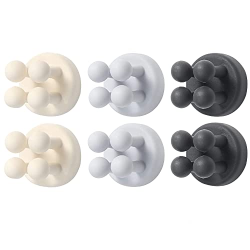 6 pièces Support de brosse à dents en silicone Crochet multifonction étanche auto-adhésif Unique support de brosse à dents mural suspendu salle de bain cuisine salon bureau Cover