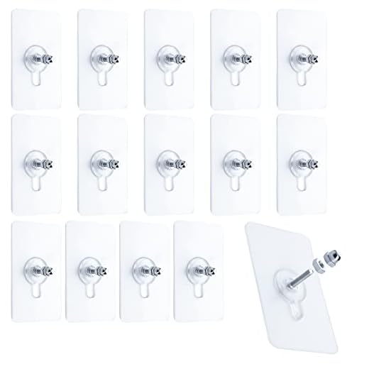 15pcs Adhesive Wall Screws Hanging Nails, No-Drilling Waterproof Screw Free Stickers for Hanging No-Trace Heavy-Duty Adhesive Wall Mount Screw Hooks for Kitchen Bathroom Bedroom Living Room