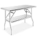 GRIDMANN Stainless Steel Folding Table 48 x 24 Inch Kitchen Prep & Work Table with Undershelf