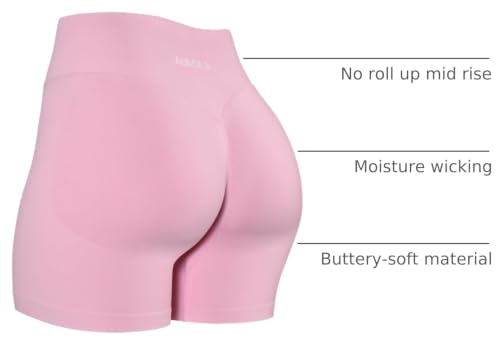 Image of AUROLA Influence Workout Shorts for Women,2.5 3.5 4.5 5.5 6.5 No Roll Up Squat Proof Scrunch Seamless Compression Gym Short