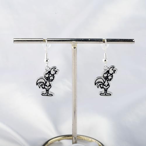WSNANG Cartoon Movie Inspired Gift Chicken Earrings Funny Chicken Mom Chicken Jewelry Fairy Tale Movie Lover Gift 5