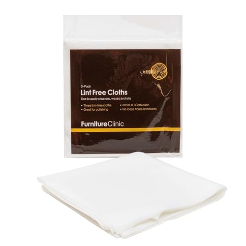 Furniture Clinic Paquete de 3 paños de Limpieza sin Pelusa - 3 paños de Limpieza para Limpiar, engrasar Muebles de Madera, aplicar Ceras para Madera y más
