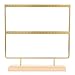 CUHAWUDBA Soporte para aretes de Oro para Pendientes de Oreja de Madera para Joyas Estante Soporte para Joyas Pantalla con Bandeja/Plato para Pendientes Collar Pulsera Anillos 40 Agujeros