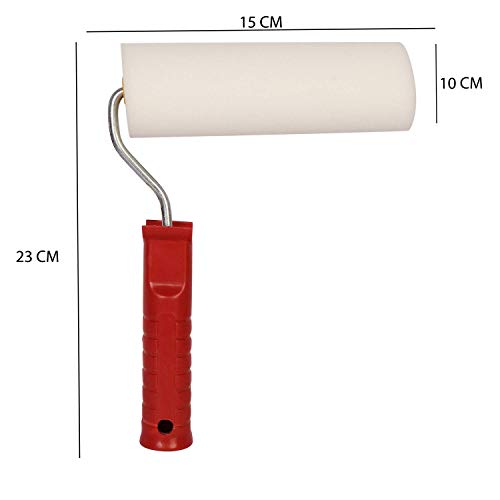 Image of KAPIL Painting Tools Combo of 1 Premium Paint Tray for 9 inch Paint Rollers, and 1 KAPIL Wall Paint 6 INCH Foam Roller (Imported Premium) - White Colour