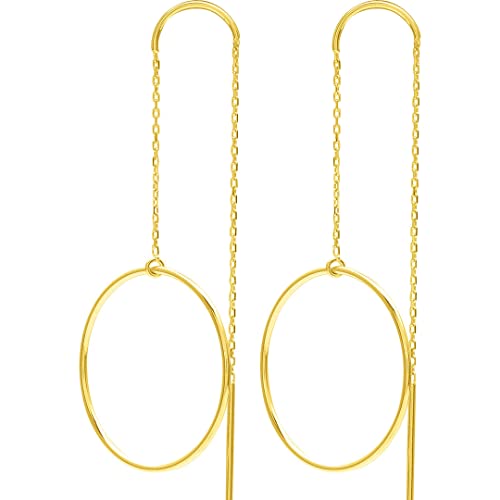 Boucles d'oreilles pendantes rondes or 18 carats de haute joaillerie pour femme