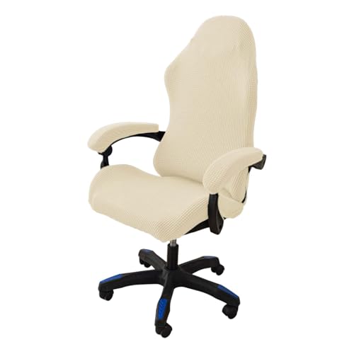 tintoke 4Stk Gaming Stuhl Bezug Waschbar,Waschbar Gaming Stuhl Bezug,Gaming Stuhlhussen,GamingStuhlbezüge Anti-Rutsch,Mit Reißverschluss, passend für Gamingstuhl, Computerstuhl, Drehstuhl (Beige Weiß)