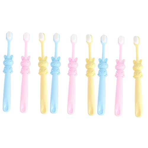 FOMIYES 9 Stk Kinderzahnbürste Mit Weichen Borsten Zahnreinigungsbürste Babys Erste Zahnbürste Cartoon- Kindern Tragbare Kinder Hand Pbt