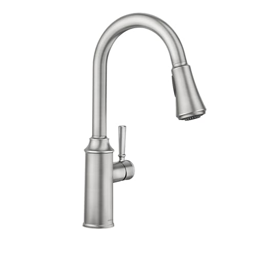 Comparison: Best Kitchen Faucet For Rental Property 11 Moen 87801SRS Conneaut One Handle Pulldown Kitchen Sink Faucet with Reflex Docking and Power Clean, Spot Resist Stainless