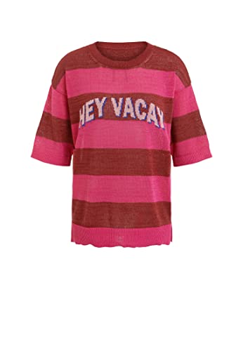 Oui Blusa de manga corta para mujer con corte informal a rayas.,...