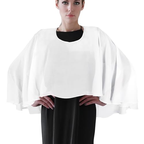 Luwint Chiffon Capelet Shawls and Wraps for Women, Soft Chiffon Cape for Evening Dress Wedding Cape Bolero Flapper Cover Up4
