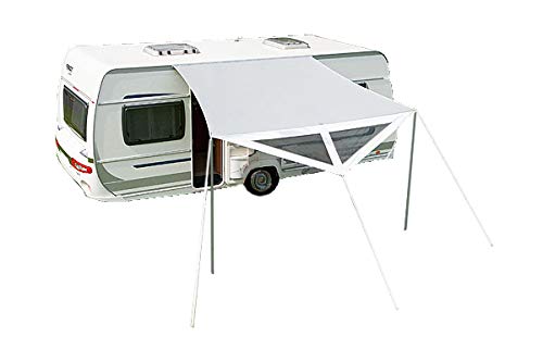 sonnensegel dwt Delta II, Leichter Sonnenschutz für Camping-Bus und Wohnwagen, Ultraleicht und schnell aufrollbar, Größe:250 x 250 cm (BxT) Sport & Freizeit Color:Alliance White By.Schulz G.2 ST Sattelstütze PACR