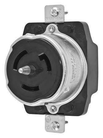 50A Twist-Lock Receptacle 2P 3W 480VAC BK - HUBBELL WIRING DEVICE-KELLEMS CS8469