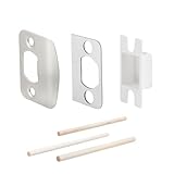 MOSECYOU Standard Door Lock Strike Plate with Spacer Shim, Door Latch Restorer, Universal Security Striker, Repair Kits to Fix Door Won’t Latch in (Satin Nickel)