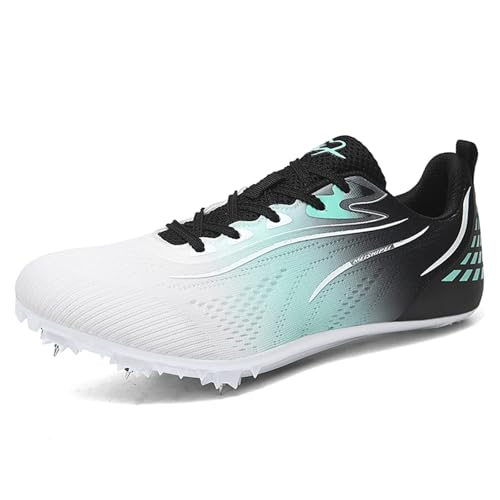 ZHENSI Zapatillas De Atletismo para Hombre Mujer Y Niño con Clavos De Malla Cómodas para Saltar Y Correr,Verde,36 EU