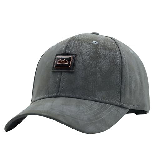 Image of kill off Premium Men's Leather Baseball Cap with Embroidered Patch, Adjustable Fit, Lightweight Comfortable Casual Wear Hat