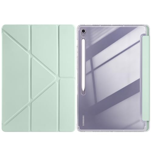 Étui en cuir raffiné vert clair pour Samsung Galaxy Tab A9 Plus 11.0