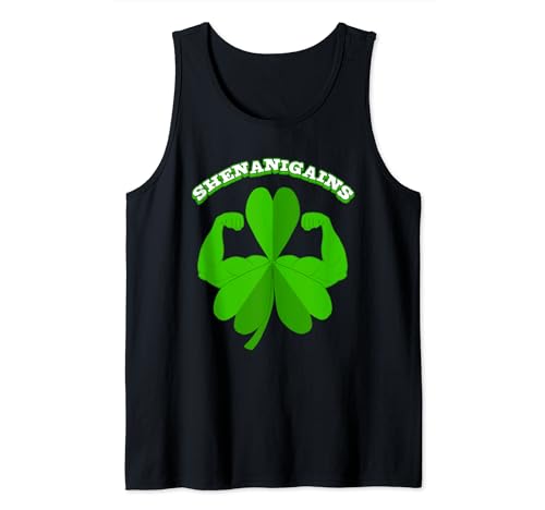 ShenaniGAINS - Bíceps de entrenamiento para el día de San Patricio para hombres y mujeres Camiseta sin Mangas