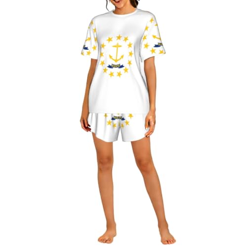 Pyjama court Rhode Island pour femme ensemble vêtement de nuit respirant