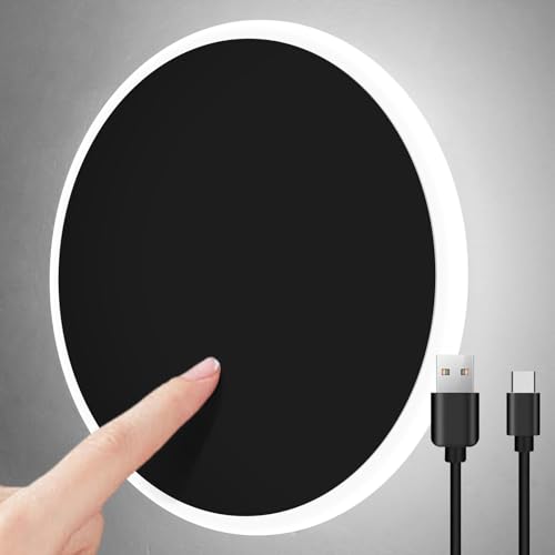 KAWELL 照明 ブラケットライト マグネット スポット led 間接照明 円形 読書灯 3段階調光調色貼り付け 使いやすく 工事不要Tpye-C充電式 卓上 壁掛け 目に優しい キャンピングライト懐中電灯 持ち運び便利 (33-AU600-BK-CW)