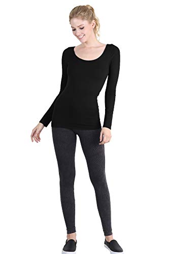 NIKIBIKI Women Seamless Long Sleeve Scoop Neck Top, Made in U.S.A, One Size4
