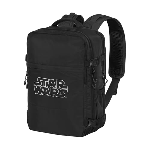 Star Wars Logo-Mochila Mercury Viaje Cabina Avión 40x20x25cm, Negro, Capacidad 20 L