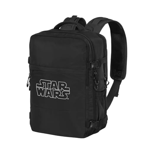 Star Wars Logo-Mochila Mercury Viaje Cabina Avión 40x20x25cm, Negro, Capacidad 20 L