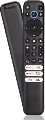 Universal Remote Control for TCL Google TV Remote Control Compatible with TCL QM8/QM7/S5/S4/S3/Q7/Q6/Q5 4K UHD HDR LED QLED QD-Mini LED Full-HD Smart TVs (Voice Remote RC813)