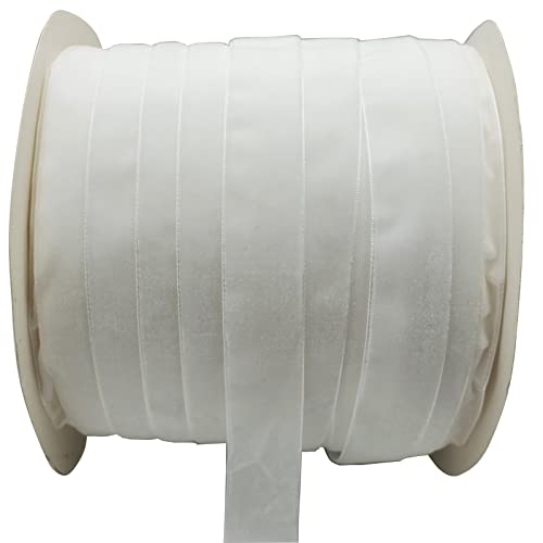 Image of 10 Yards Velvet Ribbon Spool (White, 1 inch)