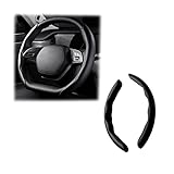 LoyaForba Car Steering Wheel Cover, Universal 15 Inch Leather Segmented Auto Steering Wheel Protector, Anti-Slip and Soft Breathable, Car Interior Accessories for Most Vehicle, SUV, Truck (Black)