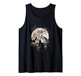 Three Wolves Howling at the Moon - Wolf Lover Tank Top