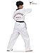 Daedo Taekwondo Uniform - Black Neck, WT Recognized, Ribbed Polyester, Includes Pants & Top with Embroidered Taekwondo, Height - 150 cm