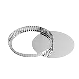 Fox Run Stainless Steel Tart Pan With Removable Bottom, 9' Quiche Baking Pan