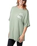 Kindred Bravely Oversized Graphic Tee 'Snack Dealer' T-Shirt | Women's Short Sleeve Relaxed-Fit Top (Aqua Mist, Large)