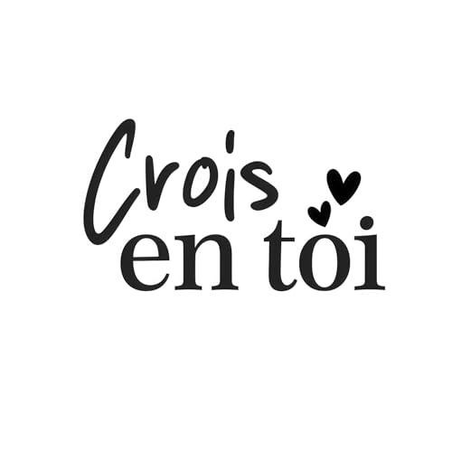 Goiern Sticker Mural Crois en toi Autocollant Miroir – 14x8cm Citation Positive en Français, Autocollant Décoratif Adhésif pour Salle de Bain, Chambre,...