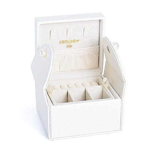Preisvergleich Produktbild Schmuck-Box / Organizer / Gehäuse Lederschmuckkoffer mit Reißverschluss Errichtet im Spiegel for Frauen und Mädchen Ringe Ohrringe Halskette Organizer Schmuck Aufbewahrungsbox Geschenk für Mädchen ode