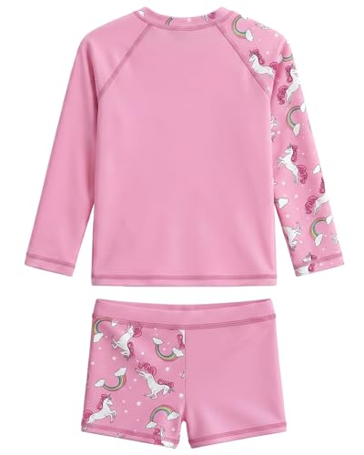 Image of weVSwe Girls Rash Guard Set 2-Piece UPF 50+ Sun Protection Swimsuit 2T-14 Years