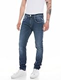 Replay Herren Jeans Anbass Slim-Fit Hyperflex mit Stretch, Dark Blue 007-1 (Blau), 32W / 32L