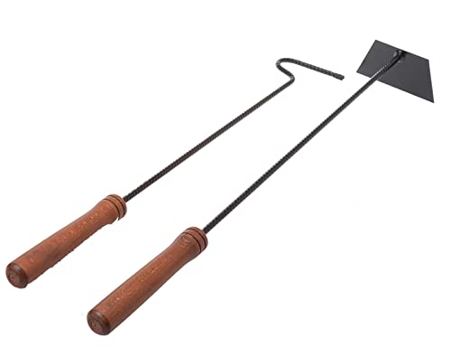 Aqbau Kaminbesteck Set 2tlg. Mit Schürhaken und Aschekratzer Schwarz Kaminzubehör Modern Kamin Besteck Kaminwerkzeug ofen zubehör kaminwerkzeug kaminbesteck einzeln