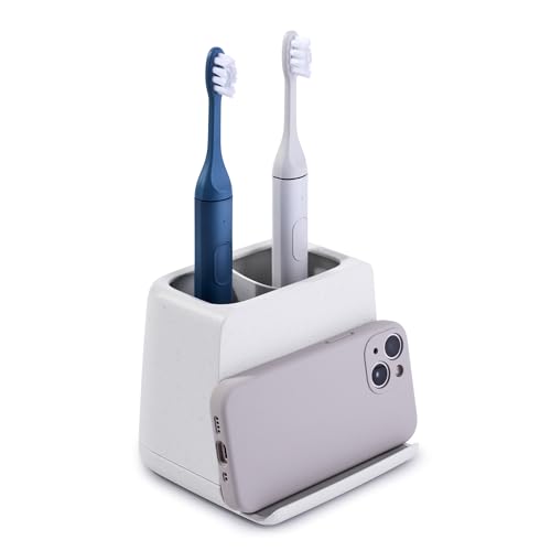 YouCopia The Ledge Toothbrush Holder, 2-Slot, Bathroom Vanity Counter Organizer with Cord Slots...