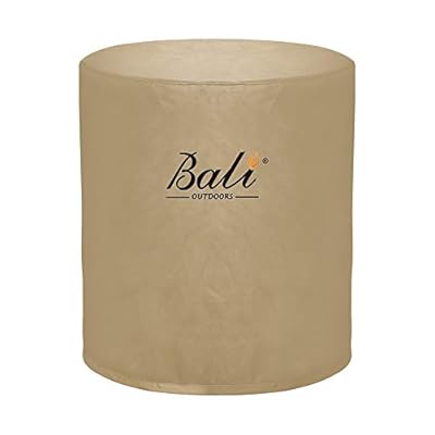 BALI OUTDOORS Round Fire Pit Cover Fire Column Cover Cylinder Fire Pit Cover, 24 Inch, Heavy Duty, Waterproof, Weather Resistant, Khaki