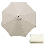 GASLIKE Sonnenschirm Ersatzbezug 3m 8 Streben, UV-Schutz Sonnenschirm Bespannung Ersatzbespannung, Garten Sonnenschirm Ersatzteile für Ampelschirm, Hinterhof und Pool (nur Baldachin),Weiß