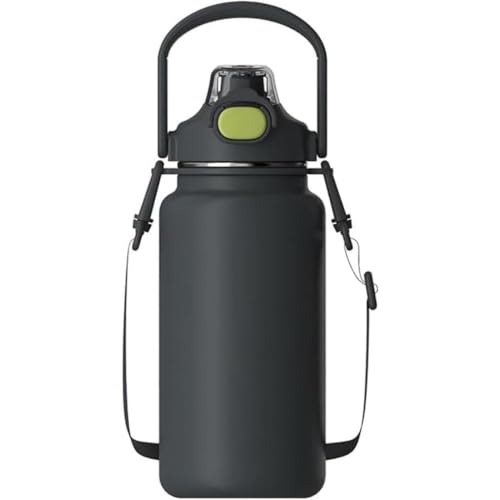 Dearolling保温? スポーツジャグ サーモス1L/1.3L真空断熱 ワンタッチ マグボトル 保温 保冷洗いやすい 広口 ステンレス カバー 洗浄用スポンジ付き 女の子 男の子 おしゃれ 大人 子供 ブラック 水筒 スポーツ 子供用 ステンレス 水筒