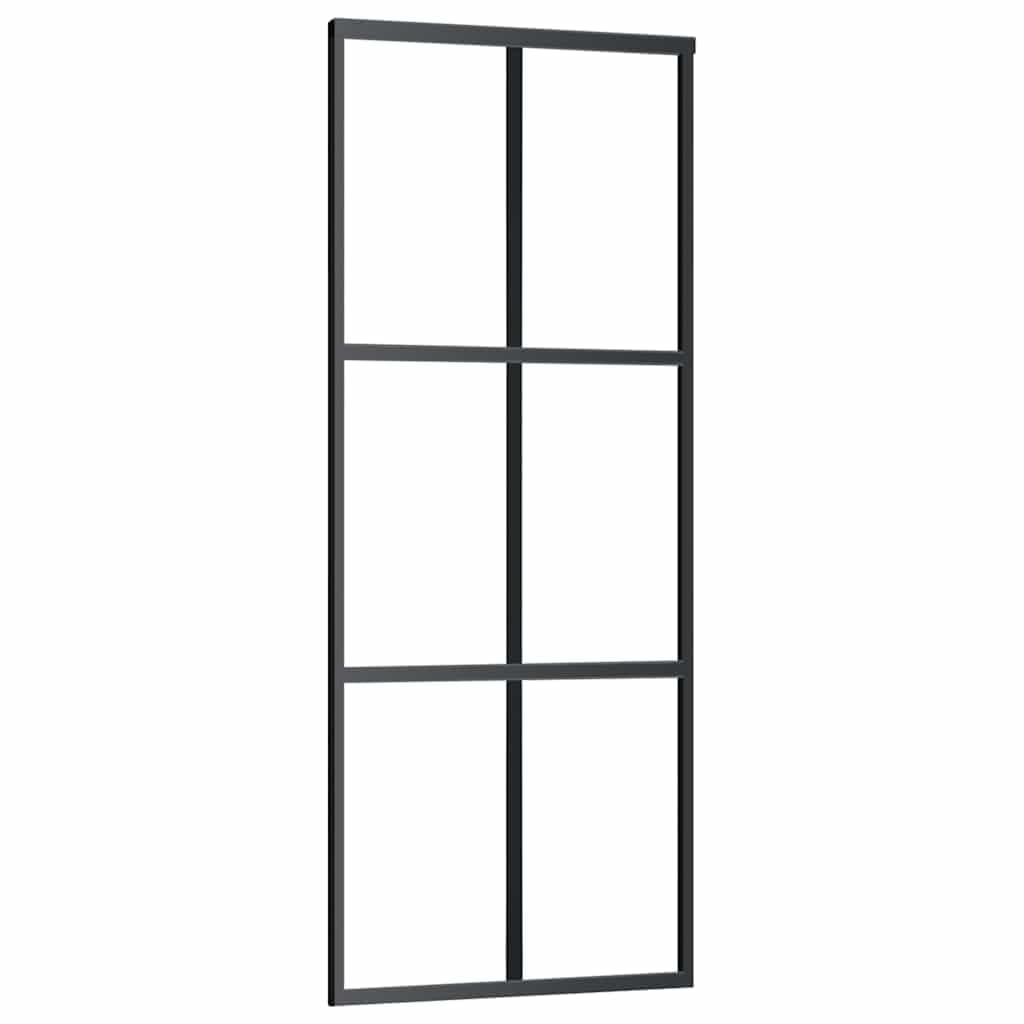 Porta scorrevole con guarnizione, porta in vetro ESG, 76 x 205 cm