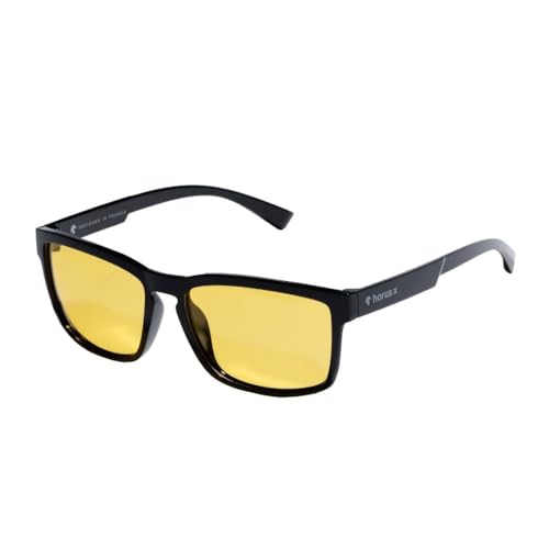 Horus X • Gafas de conducción nocturna | Lentes amarillas TAC de alta definición | Gafas antideslumbramiento y conducción de lluvia | Comodidad ligera y diseño ergonómico
