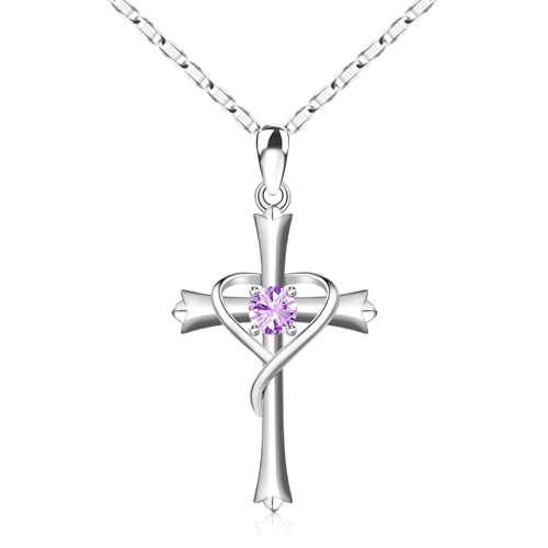 Croix pour femme argent sterling pendentif oxyde de zirconium chaîne 45cm